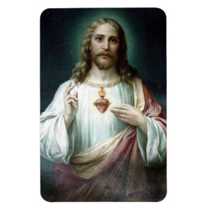 Katholisch Heiliges Herz Jesu religiös vintage Magnet