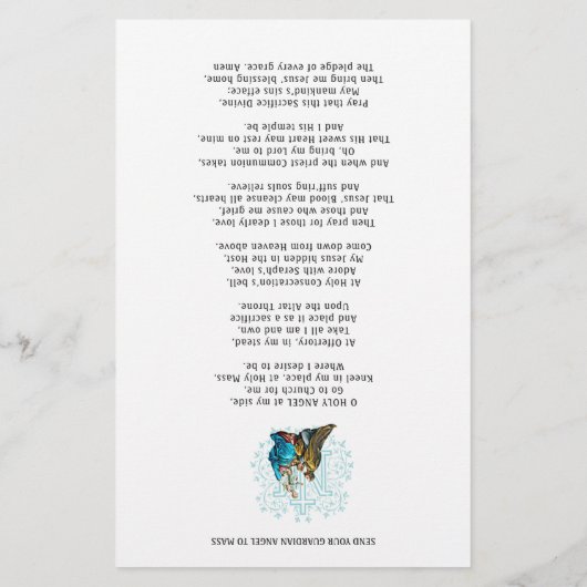 Katholisch Schick deinen Engel zum Massengebet Rel (Rückseite)