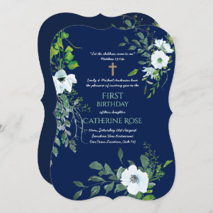 Katholische 1. Geburtstagsfeier Einladung Wasserfa