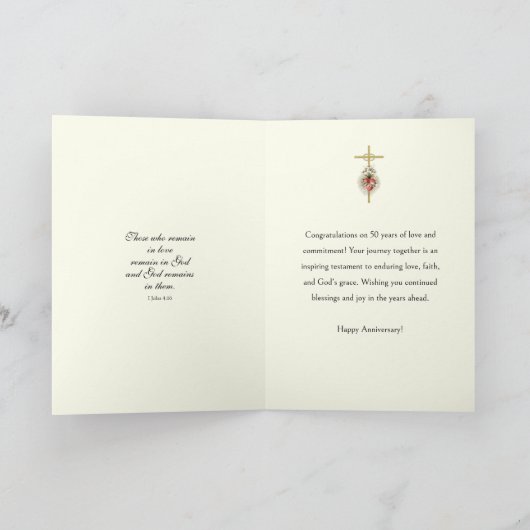 Katholische 50. Hochzeit Jubiläum Jubiläum Jesus Karte (Innenseite)