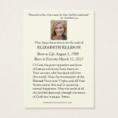 Katholische Auferstehung Beerdigungskarte (Rückseite)