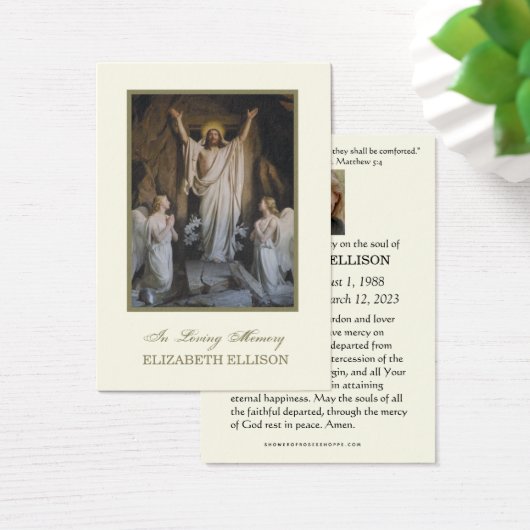 Katholische Auferstehung Beerdigungskarte (Schreibtisch)