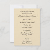 Katholische Baby Boy Taufe Erinnerung Heilige Kart Mitteilungskarte (Rückseite)