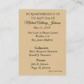 Katholische Baby Taufbecken Erinnerung Lace Heilig Visitenkarte (Rückseite)