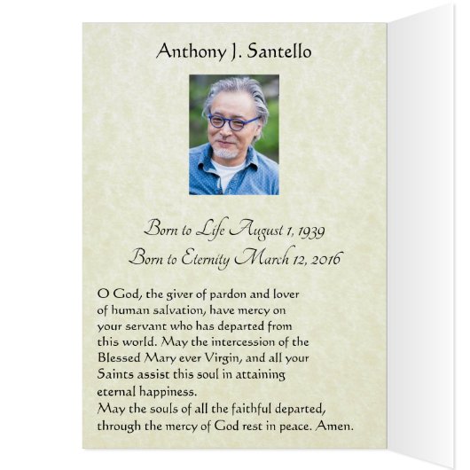 Katholische Beerdigung Beileid Heilige Karte Viele (Innen (Links))