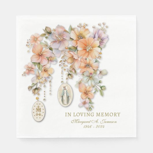 Katholische Beerdigung Bloral Mary Gedenkstätte Serviette (Vorderseite)