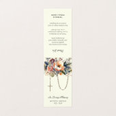 Katholische Beerdigung florales Rosenkranzgebet He Visitenkarten (Außenseite Aufgefaltet)
