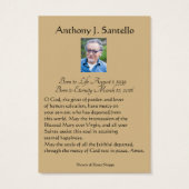 Katholische Beerdigung Gedenkgebet Heilige Karte (Rückseite)