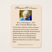 Katholische Beerdigung Gedenkgebet Heilige Karte (Rückseite)