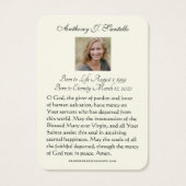 Katholische Beerdigung Gedenkgebet Heilige Karte (Rückseite)