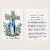 Katholische Beerdigung Gedenkgebet Heilige Karte (Vorne & Hinten)