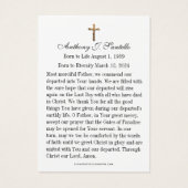 Katholische Beerdigung Gedenkgebet Heilige Karte (Rückseite)