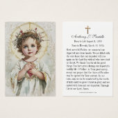 Katholische Beerdigung Gedenkgebet Jesus Card (Vorne & Hinten)