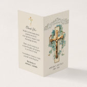 Katholische Beerdigung Gold Crucifix Gebet Fotokar Visitenkarten (Vorderseite)