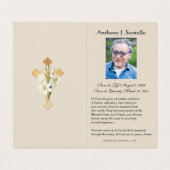 Katholische Beerdigung Gold Crucifix Gebet Fotokar Visitenkarten (Innenseite Aufgefaltet)