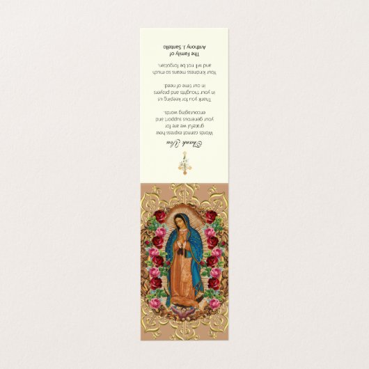 Katholische Beerdigung Guadalupe Gebet Heilige Kar Visitenkarten (Außenseite Aufgefaltet)