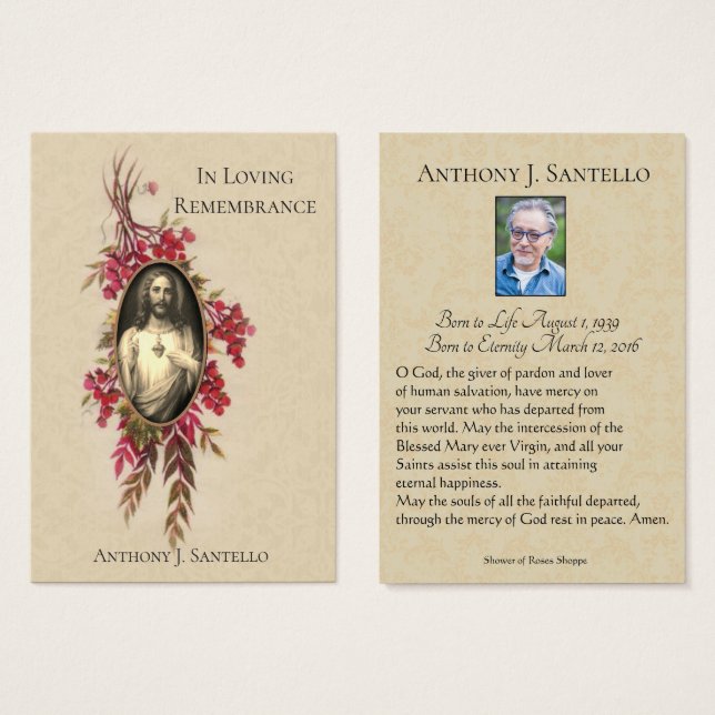 Katholische Beerdigung Heiliges Herzgebet Heilige  (Vorne & Hinten)