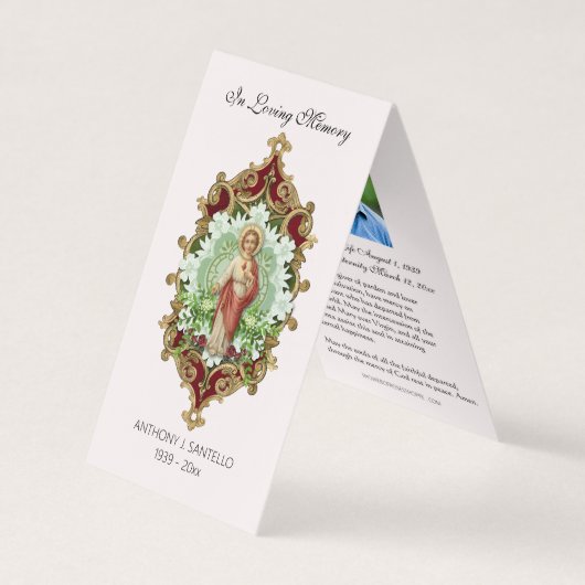 Katholische Beerdigung Jesus Gebet Heilige Karte (Vorderseite)