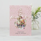 Katholische Beerdigung Jungfrau Mary Jesus Spanisc Dankeskarte (Stehend Vorderseite)