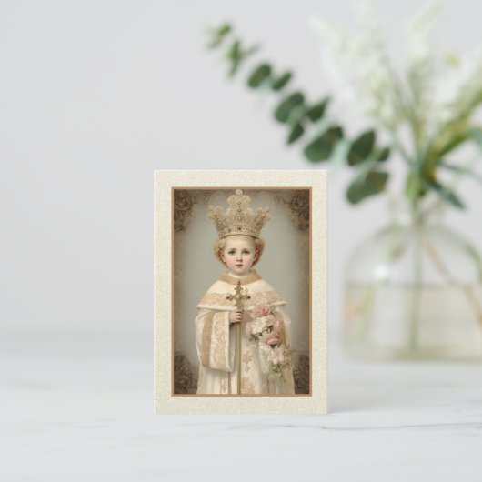 Katholische Beerdigung Säugling des Prager Gebets  Begleitkarte (Stehend Vorderseite)