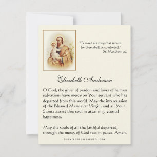 Katholische Beerdigung St. Joseph Religiöses Gebet Ankündigung