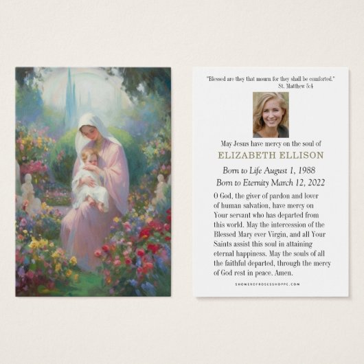 Katholische Beerdigungsdenkmal Jungfrau Mary Jesus (Vorne & Hinten)