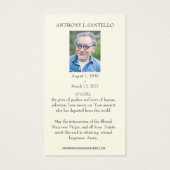 Katholische BeerdigungsGedenkstätte Gebet Heiliges (Rückseite)