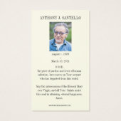 Katholische BeerdigungsGedenkstätte Gebet Heiliges (Rückseite)