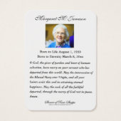 Katholische BeerdigungsGedenkstätte Jungfrau Mary (Rückseite)