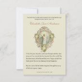 Katholische Beerdigungskarte Ankündigung (Rückseite)