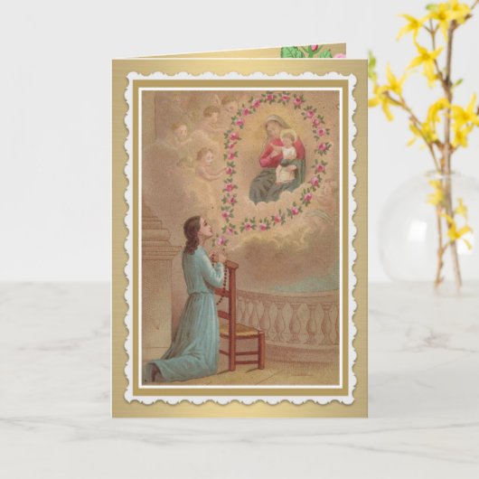 katholische Begrüßung/Note Heilige Karte (Gelbe Blume)