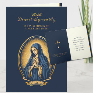 Katholische Beileid Jungfrau Mary Gold Crucifix Ca Karte