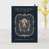 Katholische Beileid Jungfrau Mary Gold Crucifix Karte (Gelbe Blume)