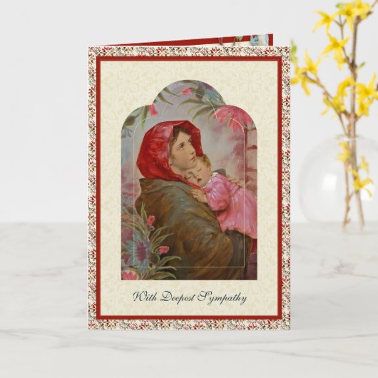 Katholische Beileid Jungfrau Mary Jesus Scripture Karte (Gelbe Blume)