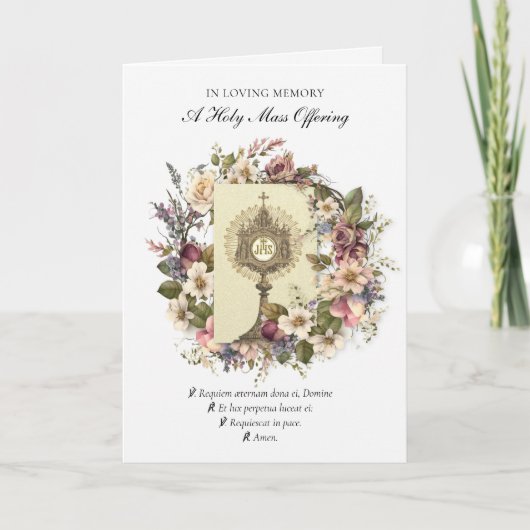 Katholische Beileid-Messe für Eucharisten Karte (Vorderseite)