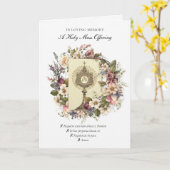 Katholische Beileid-Messe für Eucharisten Karte (Gelbe Blume)