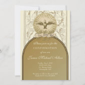 Katholische Bestätigung Gold Heiliger Geist Einladung (Vorderseite)