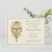 Katholische Bestätigung Heiliger Geist Schrift Einladung (Stehend Vorderseite)