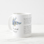 Katholische Blaue Rose Crucifix Gebet Bridesmaid Kaffeetasse (Vorderseite Links)