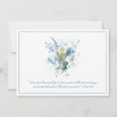 Katholische Blauflora Erste Kommune Eucharist Einladung (Rückseite)