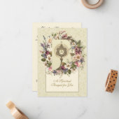 Katholische Blumengymnastik Bouquet Holocards Mitteilungskarte (Vorderseite/Rückseite Beispiel)