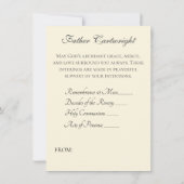 Katholische Blumengymnastik Bouquet Holocards Mitteilungskarte (Rückseite)