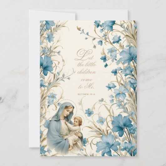 Katholische Blumentaufe Christening Baby Scripture Einladung (Rückseite)