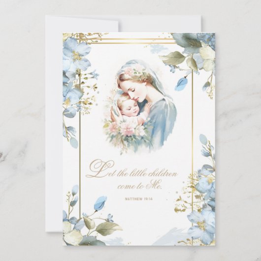 Katholische Blumentaufe Christening Baby Scripture Einladung (Rückseite)