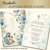 Katholische Blumentaufe Christening Baby Scripture Einladung