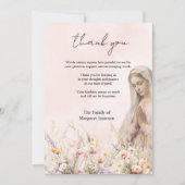 Katholische Blüte Mary Beerdigung Condolence Beile Dankeskarte (Vorderseite)