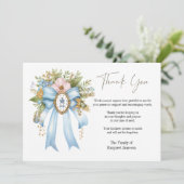 Katholische Blütenblume Mary Beerdigung Condolence Dankeskarte (Stehend Vorderseite)