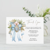 Katholische Blütenblume Mary Beerdigung Condolence Dankeskarte (Stehend Vorderseite)