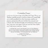 Katholische Carmelite Visitenkarte (Rückseite)