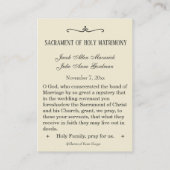 Katholische Christliche Gastgeschenk Hochzeit Visitenkarte (Rückseite)